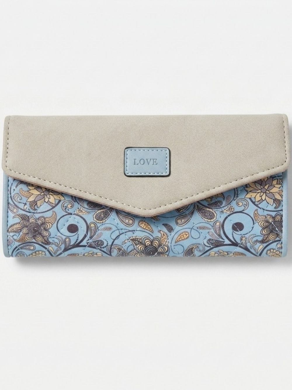 LOVE Floral Blue and Beige Women's Wallet